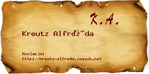 Kreutz Alfréda névjegykártya